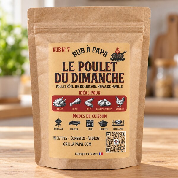mélange d’épices Rub N°7 Le Poulet du Dimanche, présenté de face